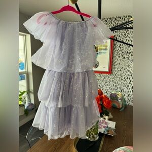 Lavender glitter layered tulle dress!